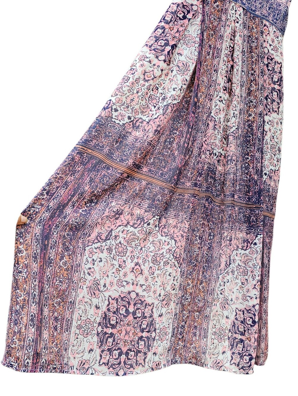 Tahari Pink & Navy Printed Sleeveless Maxi Dress Size 4 - Picture 11 of 16